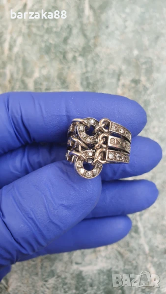 Сребърен пръстен Bulgari 10 грама , снимка 1