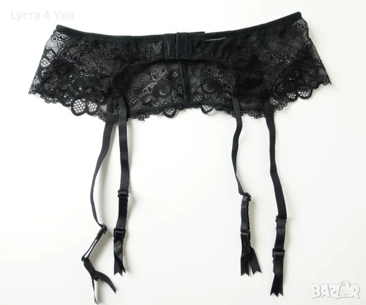 Hunkemoller S/M черен дантелен колан с жартиери, снимка 1