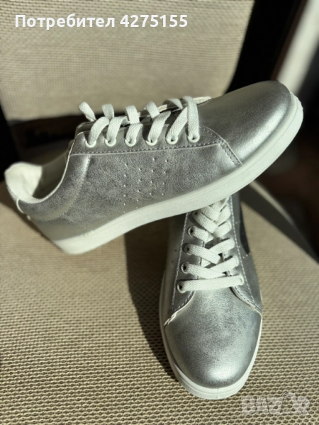 Нови Сребърни обувки размер 38, снимка 1