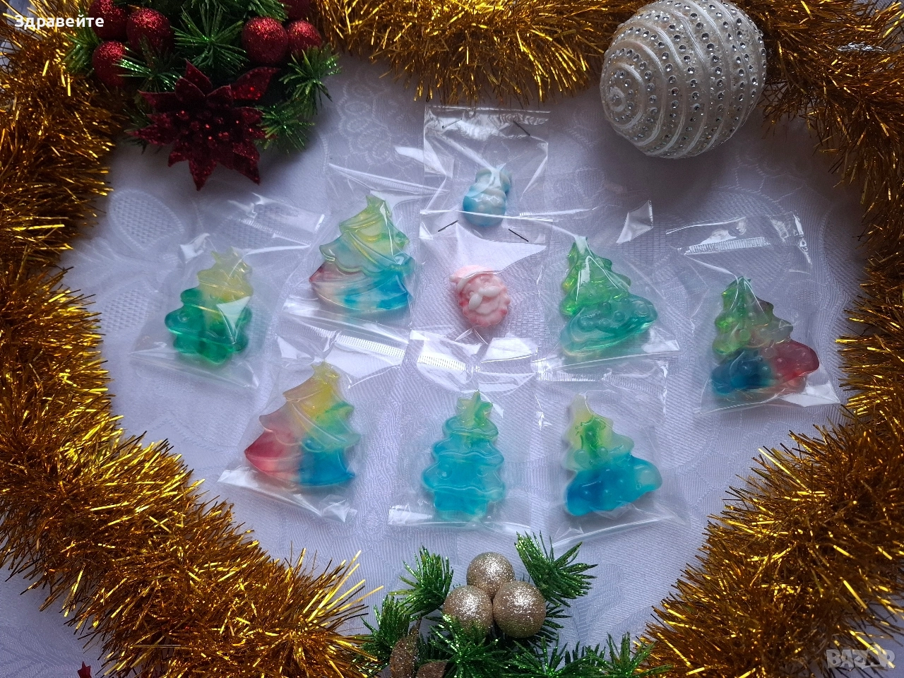 Коледни глицеринови хипоалергенни сапунчета , снимка 1