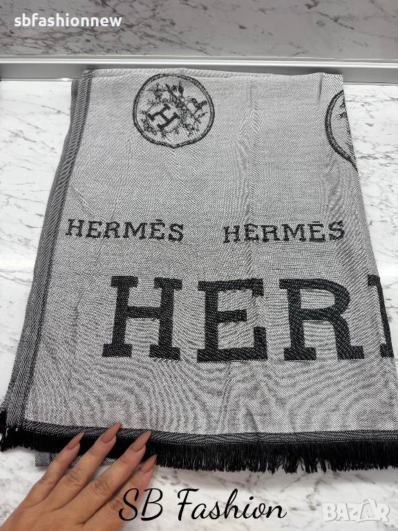 Hermes, Chanel двулицев шал, снимка 1