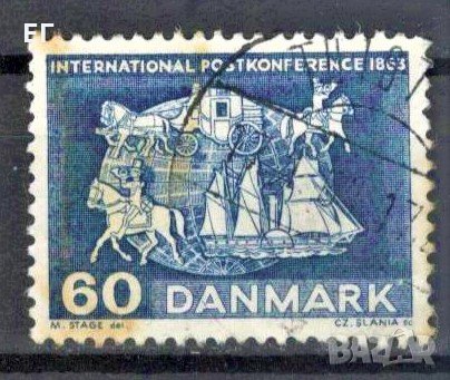 Дания, 1963 г. - самостоятелна пощенска марка, подпечатана, 1*1, снимка 1