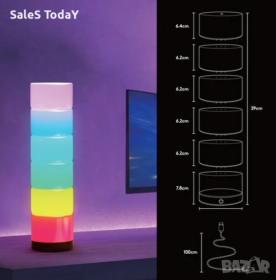 Лампа с дистанционно, LED лампа с USB, 6 бр. , снимка 1