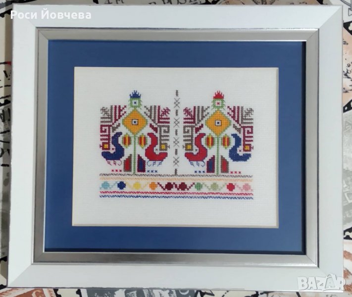 ръчно бродирана шевица "Богинята майка с две птици", за годеж, сватба, годишнина, за нов дом, повод, снимка 1