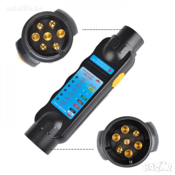 Тестер за проверка на светлини на ремаркета 7 пина 12 волта, снимка 1