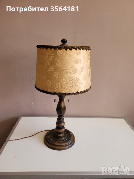 дървена настолна лампа, снимка 1