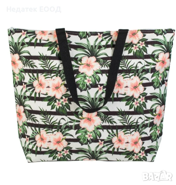 Плажна чанта с дизайн на цветя, 56.5x15.5x42.5см., снимка 1