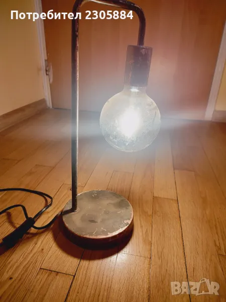 Медна настолна лампа тип индустриална, снимка 1