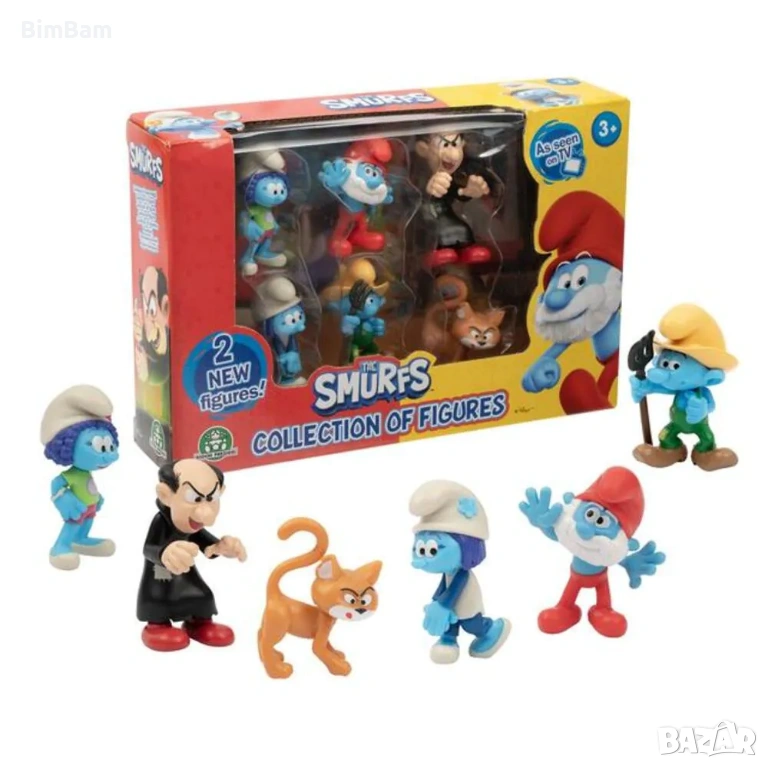 Комплект фигурки The Smurfs Смърфове Giochi Preziosi - 6 бр., снимка 1