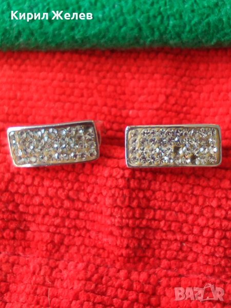 ВЕЛИКОЛЕПНИ СРЕБЪРНИ СКЪПОЦЕННИ ОБЕЦИ СРЕБРО 925 с БЯЛА ПОЗЛАТА АНГЛИЙСКИ Тип ЗАКОПЧАВАНЕ 37452, снимка 1