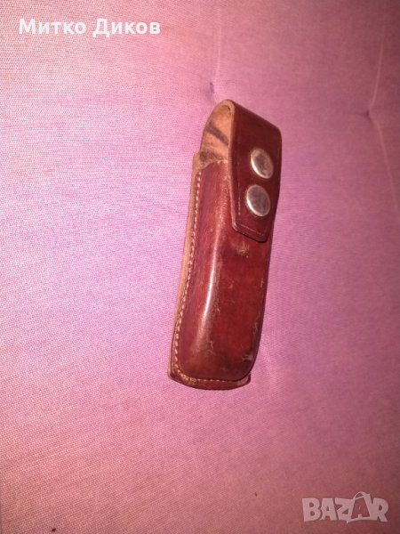 Калъвче за нож за пълнител две позиции естествена кожа 130х36х18мм вътрешен размер, снимка 1