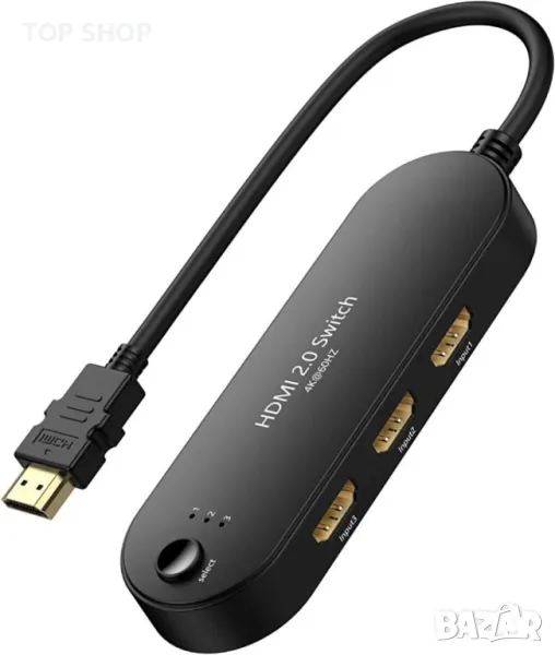 HDMI превключвател 4K@60Hz【Надграден】3 в 1 изходен HDMI сплитер, снимка 1