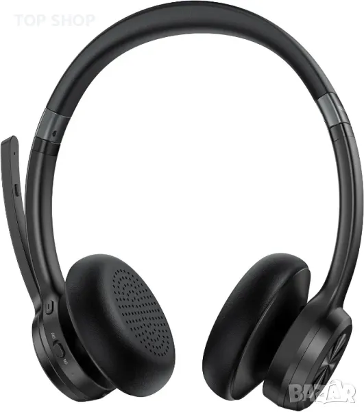 Bluetooth слушалка TECKNET Безжична слушалка с шумопотискане на микрофона, 50 часа, снимка 1