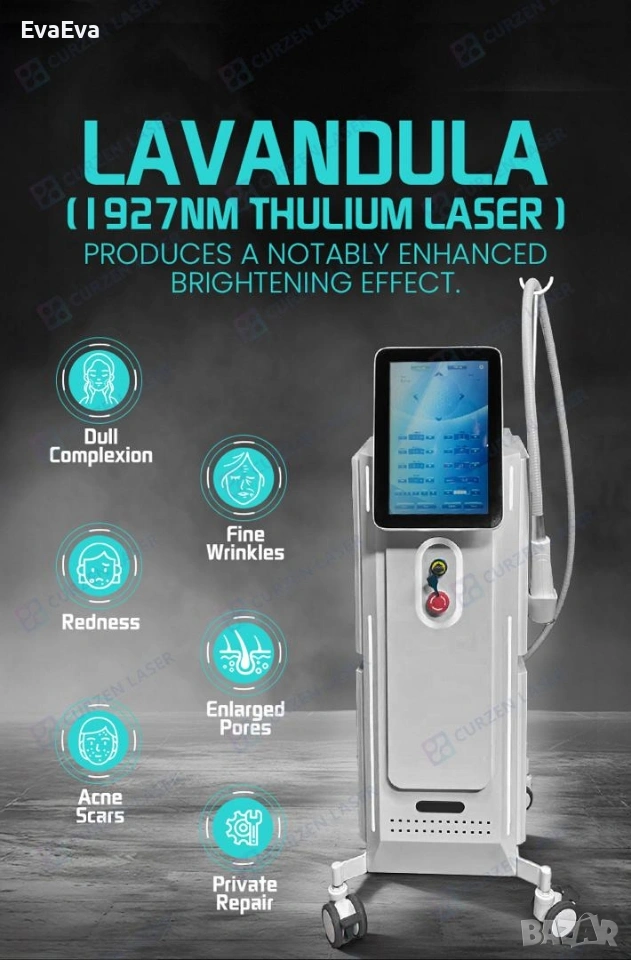 Професионален тулиев лазер 1927 nm/1550 nm за подмладяване и лечение на акне, снимка 1