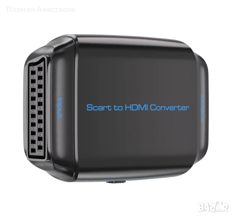 SCART към HDMI конвертор – 720P/1080P видео адаптер с USB захранване, черен, снимка 1