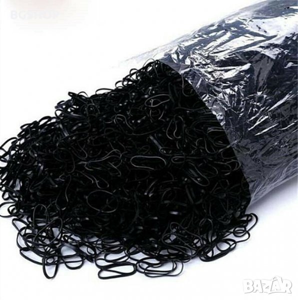 Силиконови ластици за плитки - Черни 1000 броя пакет, снимка 1