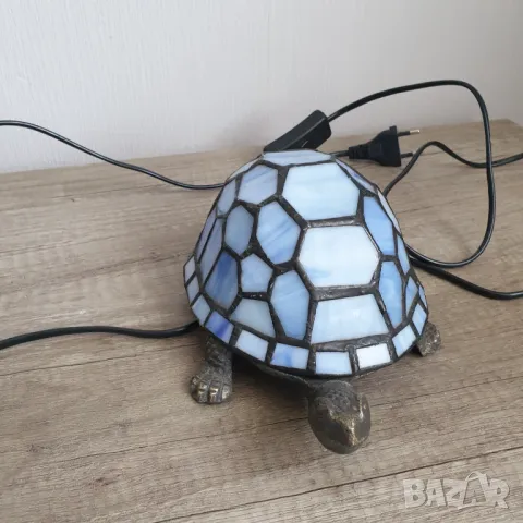 Настолна лампа - костенурка изработена в стил Tiffany, снимка 9 - Настолни лампи - 50045563