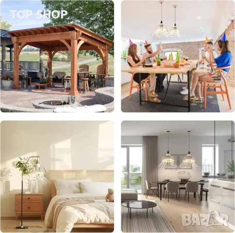 Kawaya LED таванна вентилаторна лампа с дистанционно, за основа E27, диаметър 20 см, снимка 7 - Лед осветление - 49500171