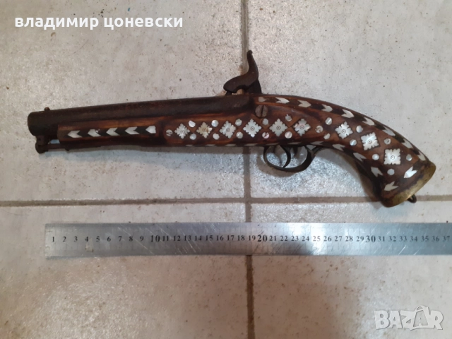 Красив автентичен капсулен пистолет,от 19 век,пищов,оръжие, снимка 5 - Колекции - 52016266