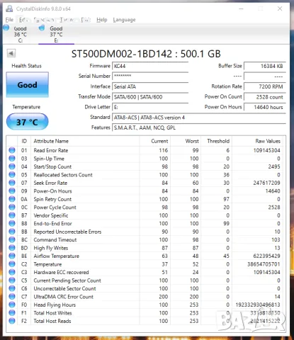 Твърд диск Seagate 500 GB 3.5" 7200 rpm 16MB cache, снимка 3 - Твърди дискове - 56357374