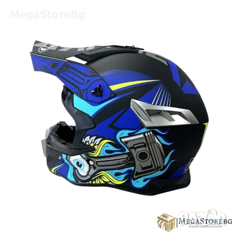 Кросова каска 188 - размер S - Matt Black/Blue, снимка 3 - Аксесоари и консумативи - 50527240