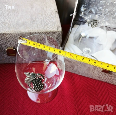 Стъклени чаши с посребрени елементи , снимка 8 - Антикварни и старинни предмети - 54321849