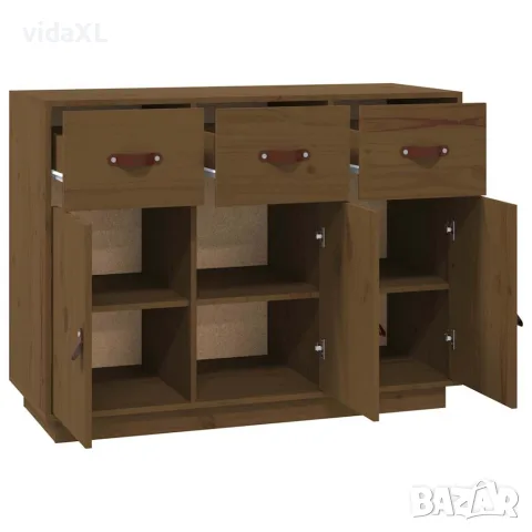 vidaXL Сайдборд, меденокафяв, 100x40x75 см, бор масив, снимка 5 - Бюфети - 56147928