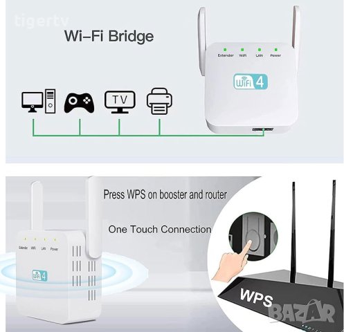 Wi-Fi усилвател рутер рипийтър MediaTek MT7628KN Wireless-N 300 Mbps + 1LAN, снимка 6 - Рутери - 26036510