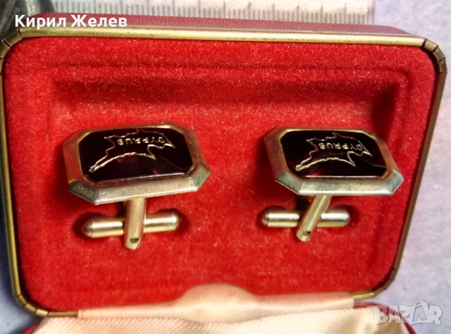 DIAMOND CUT 22CT. GOLD PLATED MADE in ENGLAND Старинни ЕМАЙЛИРАНИ ПОЗЛАТЕНИ БУТОНЕЛИ CYPRUS 33120, снимка 10 - Антикварни и старинни предмети - 51371681