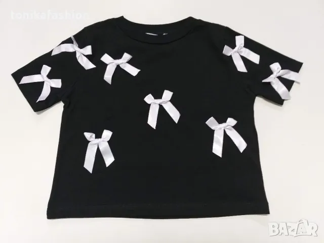 Къса тениска с панделки , снимка 6 - Тениски - 48997377