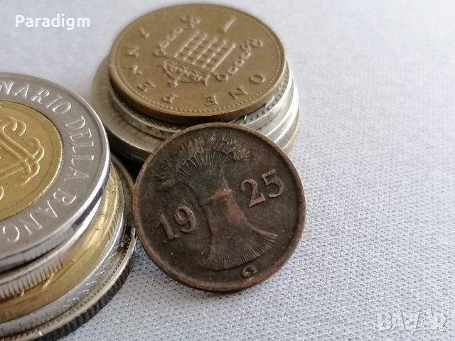 Райх монета - Германия - 1 пфениг | 1925г.; серия G, снимка 2 - Нумизматика и бонистика - 37266863