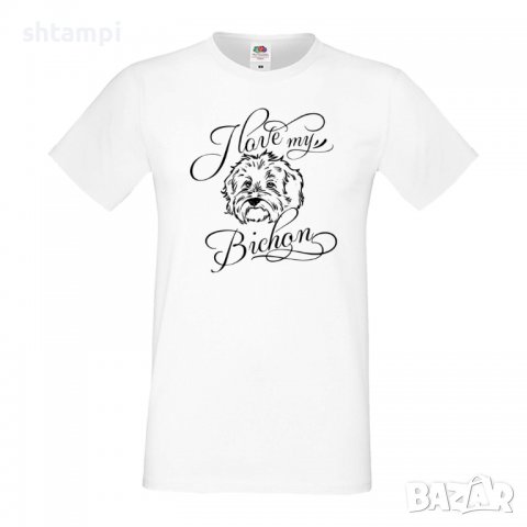 Мъжка тениска I Love My Bichon Dog,Куче, животно,подарък,изненада, снимка 2 - Тениски - 36932823