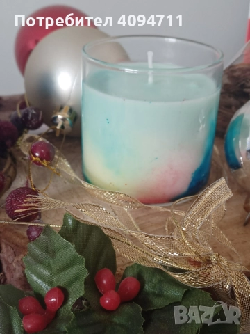 Декоративна свещ със соев восък и аромат на цветя/роза и жожоба/, снимка 5 - Декорация за дома - 52464619