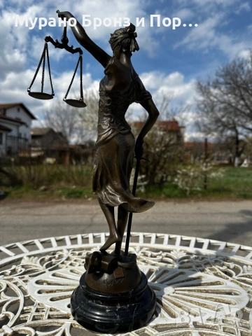 Авторска статуетка на Темида (Mayer) – 43 см, тегло 2.700 кг, снимка 5 - Антикварни и старинни предмети - 53982747