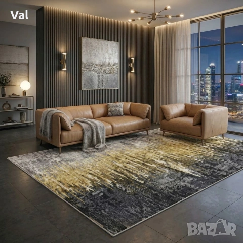 Модерен килим за хол 120х160см - Абстрактни дизайни и 3D ефект, Противоплъзгащ, снимка 11 - Килими - 53879942