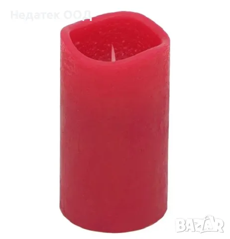 Декоративна, Коледна, LED батерийна свещ, Червен, Ø5x8cm