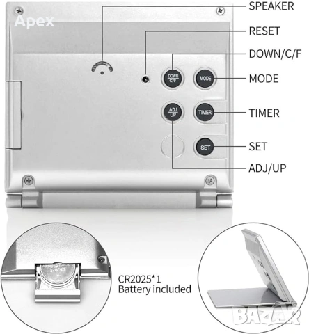 Светещ LED часовник с Температура и Дата. Дигитален Будилник. Светещи Настолни Часовници. Будилници, снимка 4 - Други - 54079980