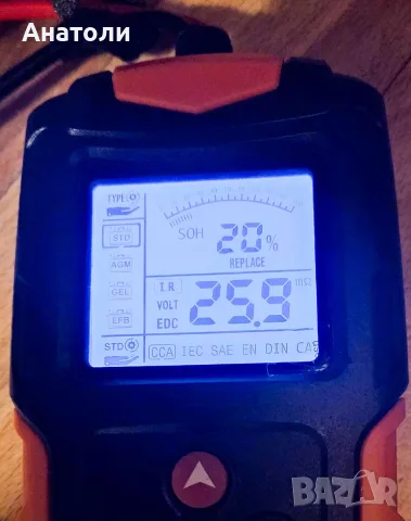 Тестер за 12-24V акумулатори , снимка 3 - Друга електроника - 56412300
