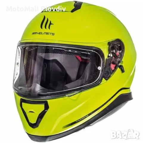 Промоция!!! Каска MT Thunder 3 Fluo Yellow мото мотор писта турър