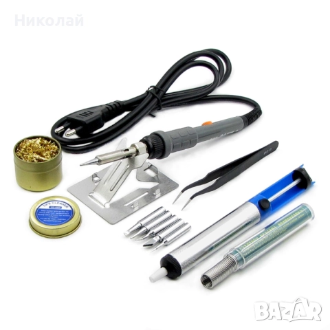 Комплект за запояване в кутия WEP 947-II, поялник 60W с регулируема t 200-450 °C, човки 900M 6 бр., снимка 3 - Друга електроника - 52248832