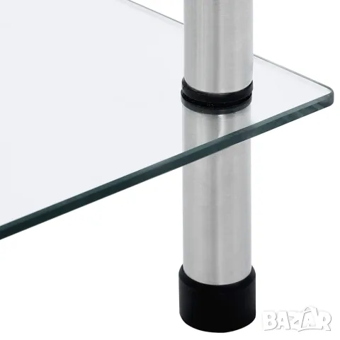 vidaXL Етажерка с 6 рафта, прозрачна, 40x40x160 см, закалено стъкло, снимка 4 - Етажерки - 56146420