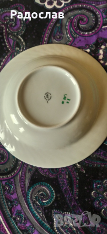 стари порцеланови чинии Китка, снимка 3 - Чинии - 44776265