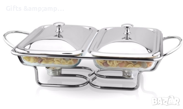 Съд за топло сервиране - от огнеупорно стъкло - 2 х 1,5 л