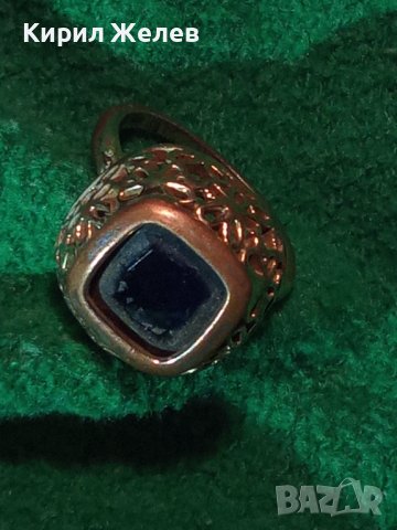 СТАРИНЕН МЕДЕН ПОЗЛАТЕН СКЪПОЦЕНЕН ПРЪСТЕН ЮВЕЛИРНА МАЙСТОРСКА ИЗРАБОТКА с ЧЕРЕН ОНИКС УНИКАТ 26803, снимка 17 - Антикварни и старинни предмети - 34831040