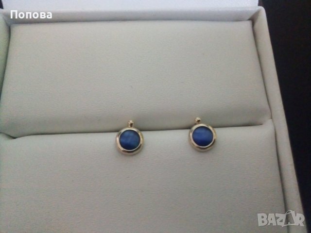 Златни обеци с котешко око