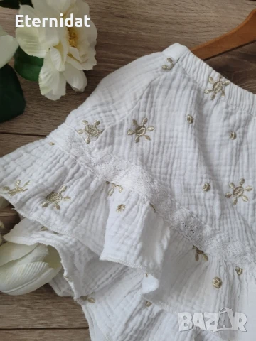 Къси бели панталони с бродерии , снимка 3 - Къси панталони и бермуди - 51010044