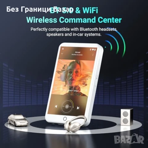 Нов MP3/MP4 плейър 96GB Android 13 Bluetooth WiFi Spotify тъчскрийн музика, снимка 4 - Други - 51129377