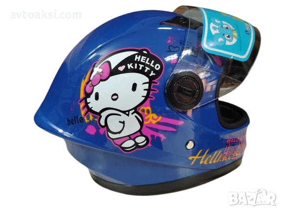 Детска каска Мотор/Мотопед/Вело/Скутер Hello Kitty два цвята, снимка 7 - Аксесоари и консумативи - 54286642
