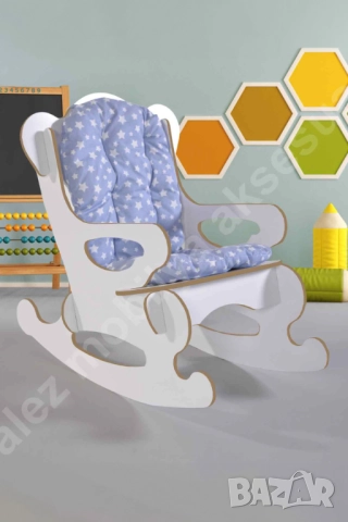 Детски люлеещ се стол с възглавнички – син или розов / Детско кресло