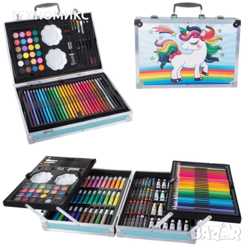 ПРОМО!!!Детски комплект за рисуване GALAXIA®, 145 части, Метална кутия, снимка 7 - Други - 51726557